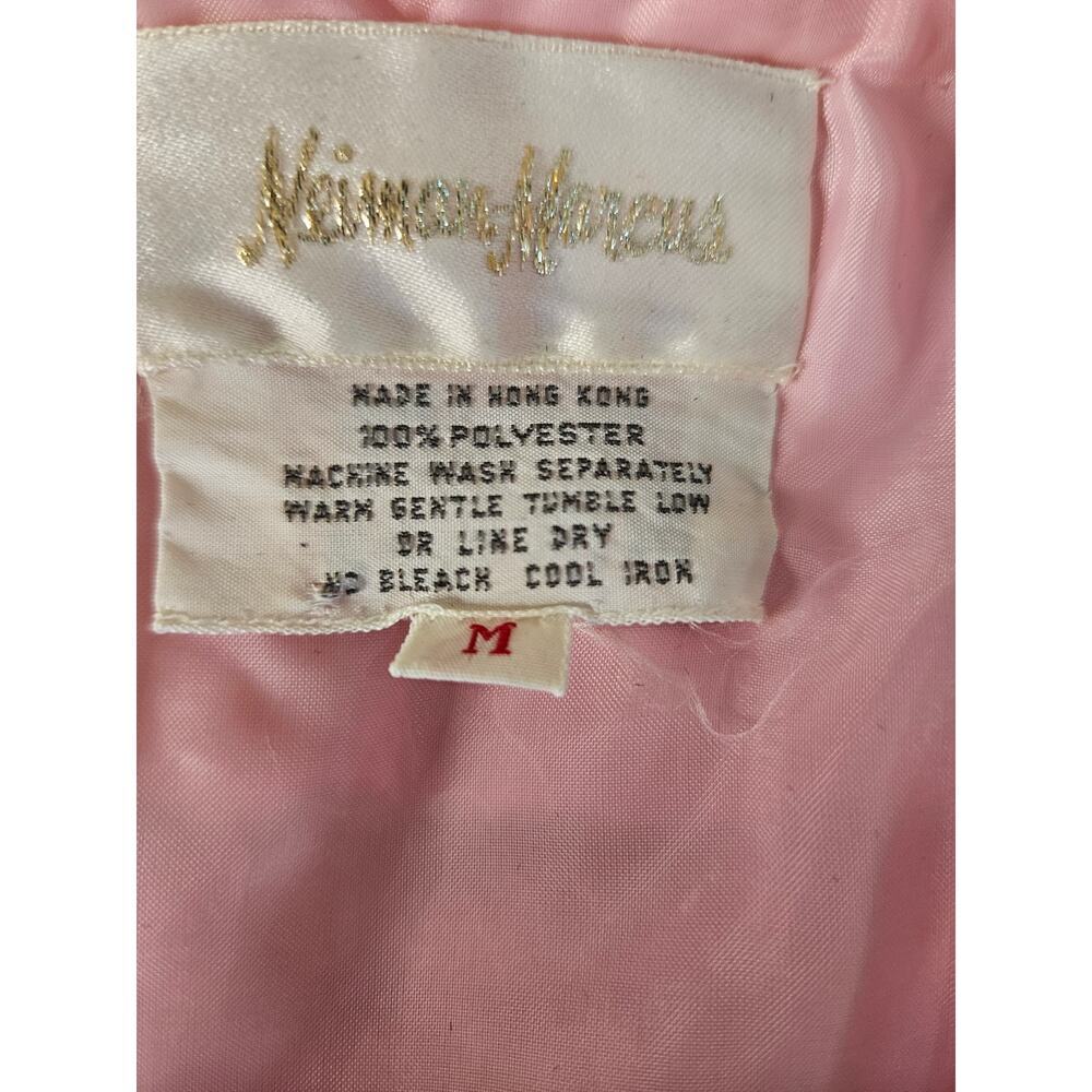 Neiman Marcus Pink Quilted Jacket Sz M Vintage Floral Pattern - Picture 7 of 7